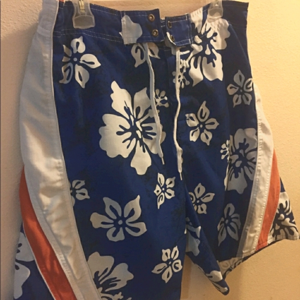 no boundaries men blue/white swim thrunks sz L - Picture 7 of 14